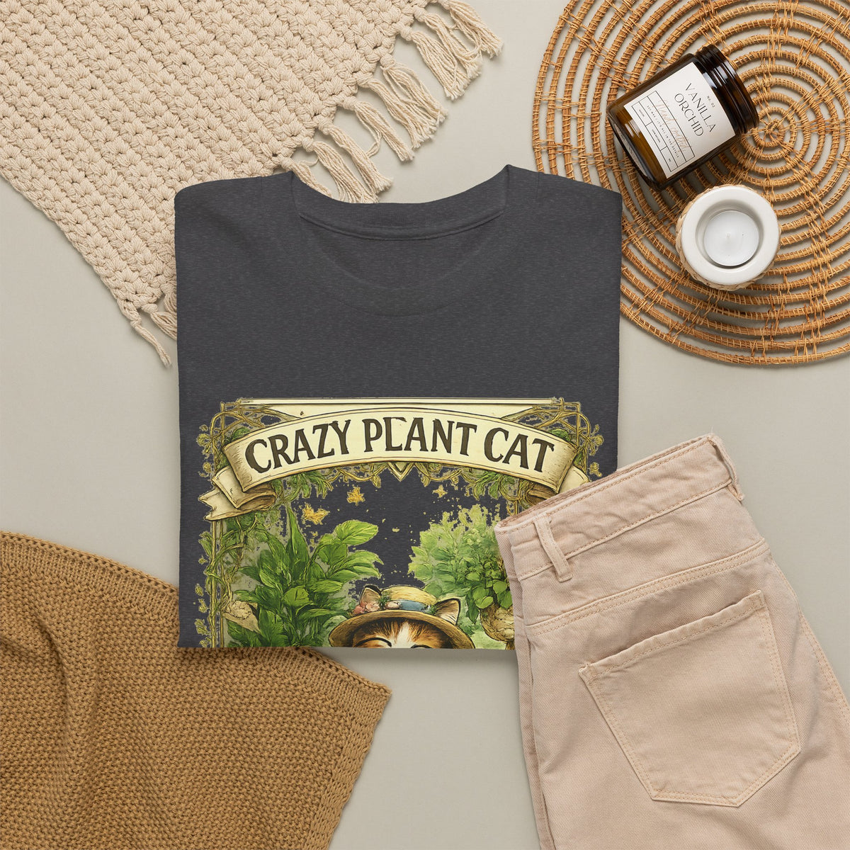 Crazy Plant Cat T-Shirt – Cat & Houseplant Botanical Graphic Tee
