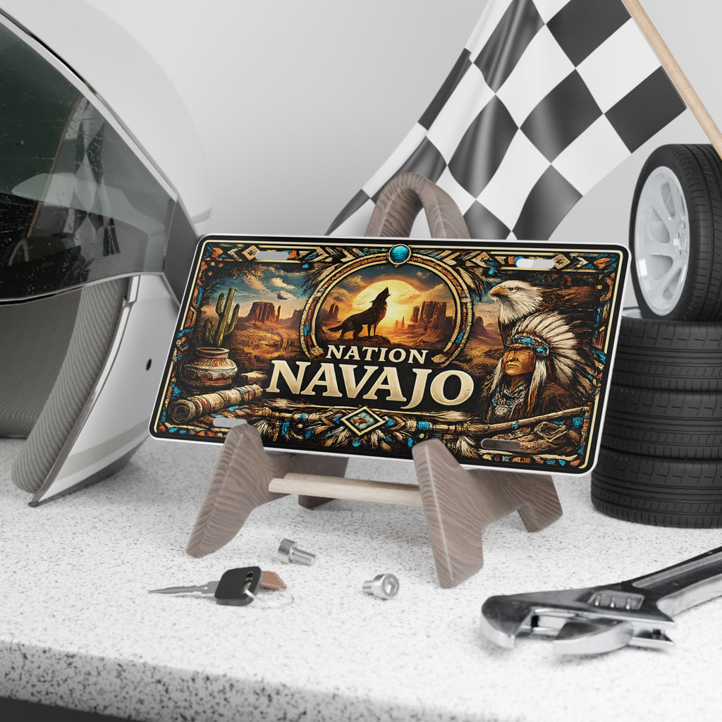 Navajo Nation Vanity License Plate Southwest Desert Native Inspired Art