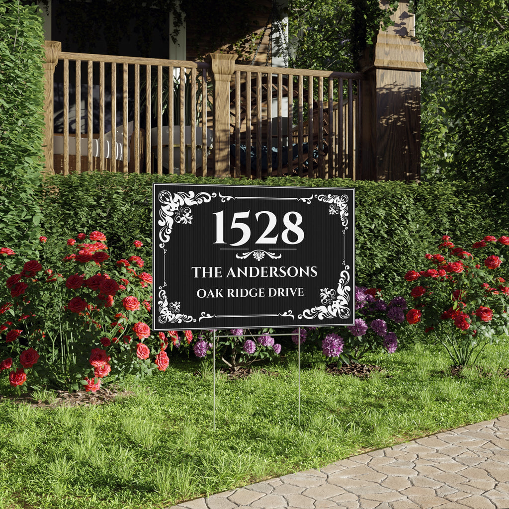 Personalized Family Name Yard Sign – Custom House Number & Address – Y2