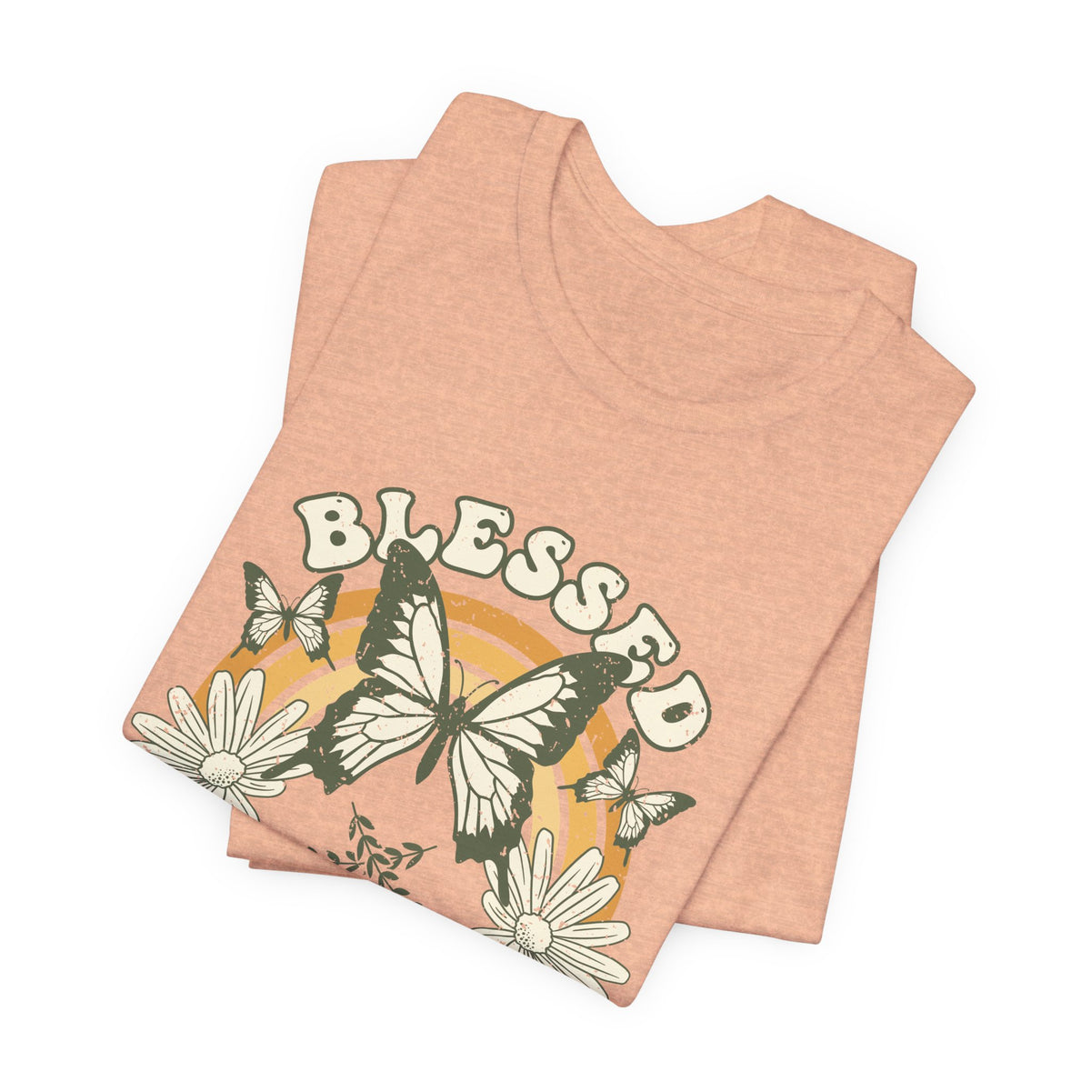 Blessed T Shirt Butterfly Floral Tee, Faith Inspirational Shirt, Boho Christian Graphic Tee
