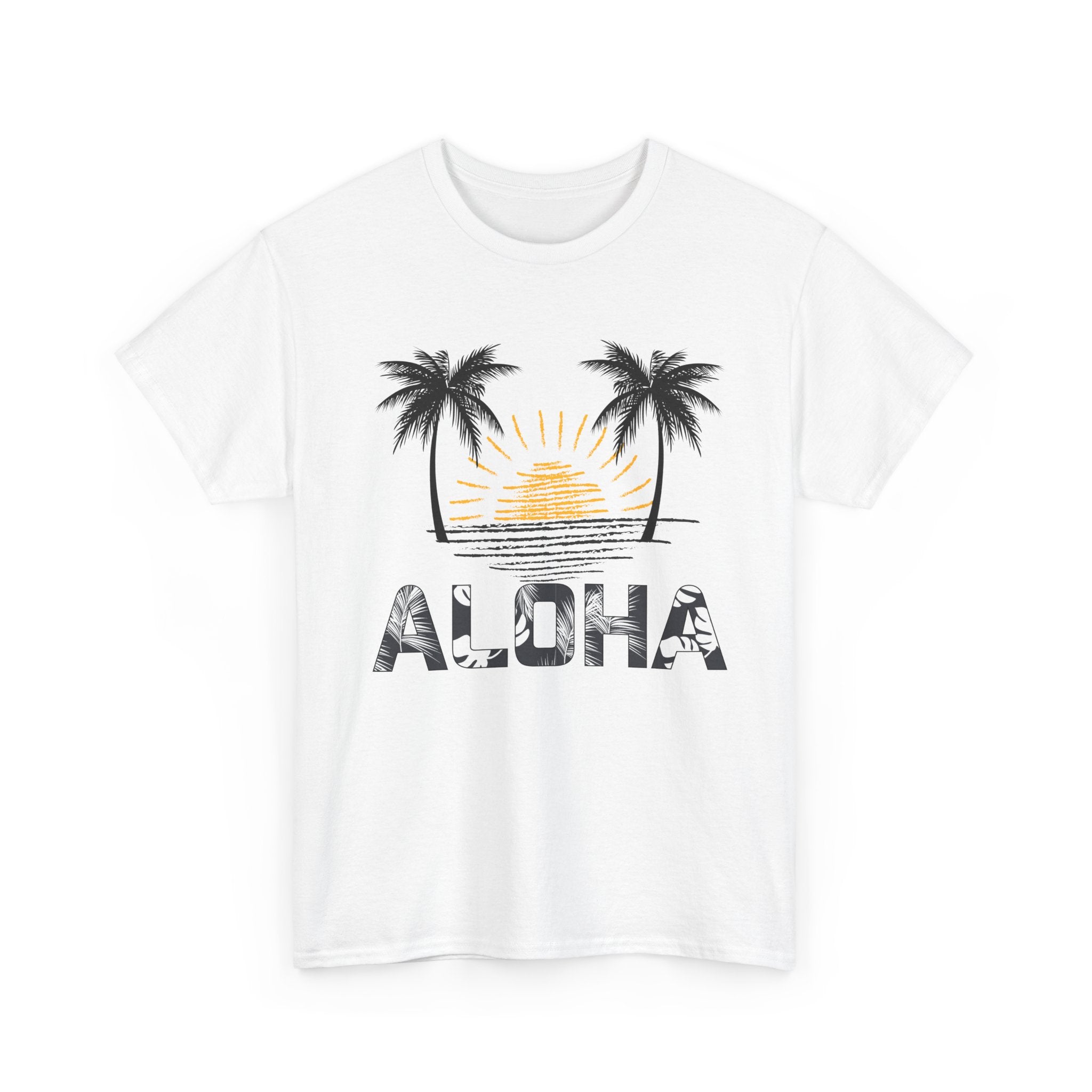 Aloha Palm Sunset T-Shirt — Hawaiian Beach Vibes Tee