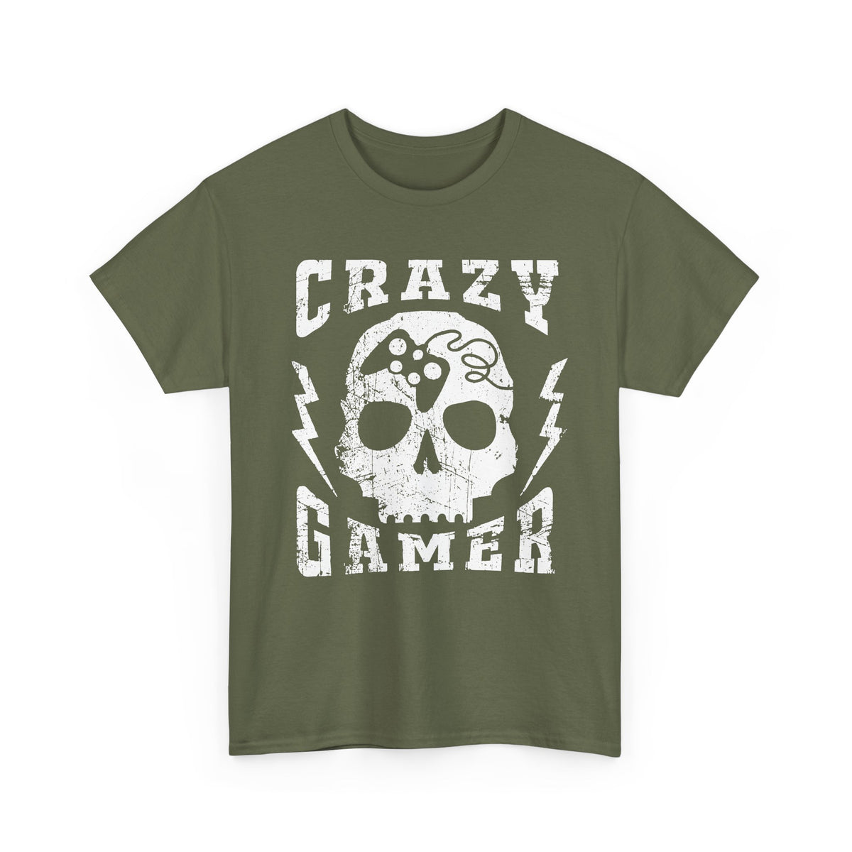 Crazy Gamer T-Shirt – Skull Gaming Streetwear Graphic Tee
