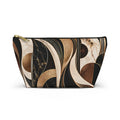 Modern Marble Pouch – Black, Gold & Neutral Abstract Print