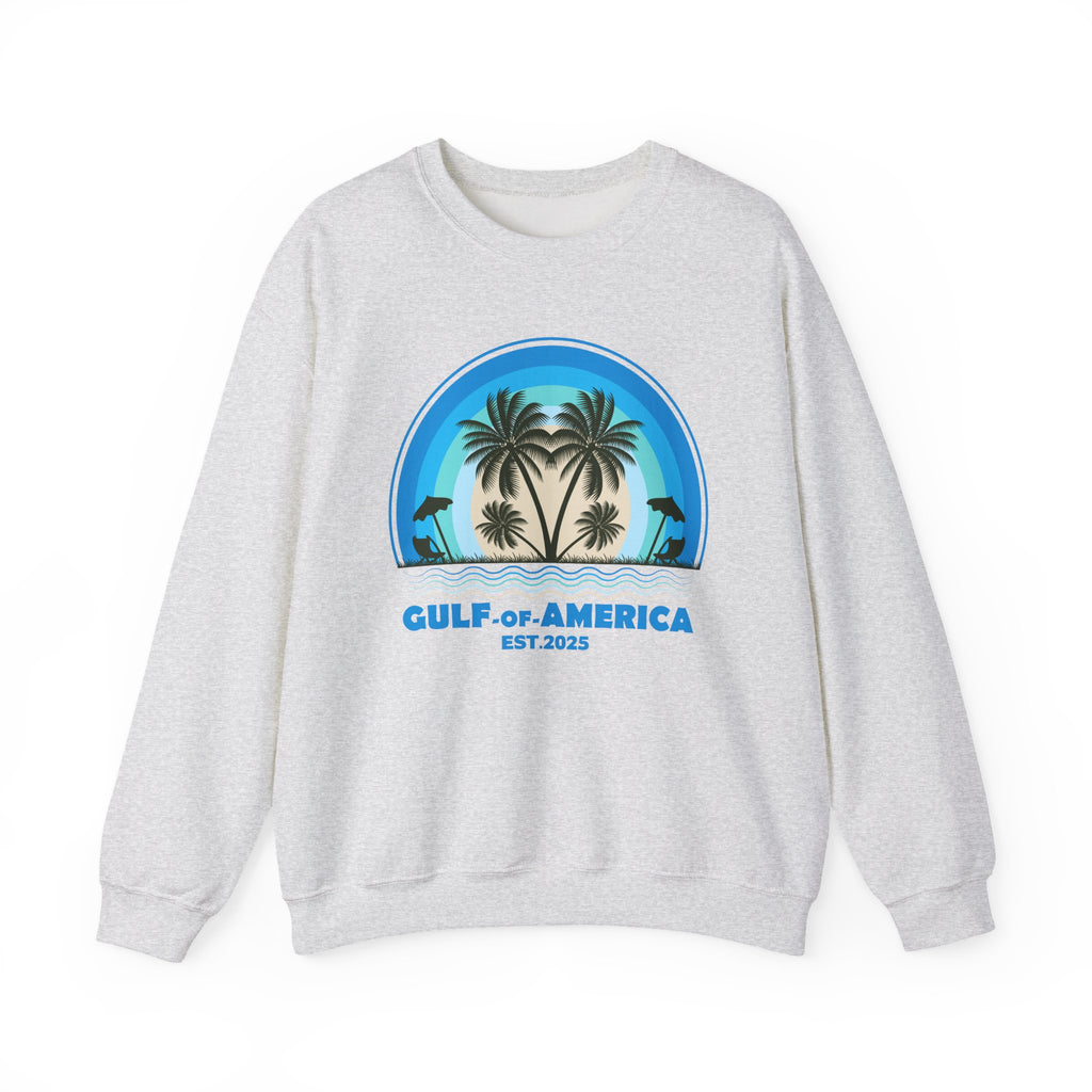 Gulf of America Sweatshirt – Coastal Palm Tree Graphic