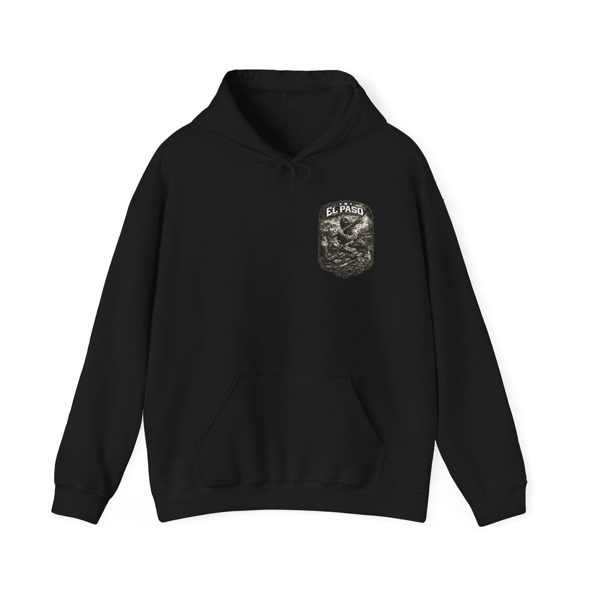 El Paso Hoodie Texas Border Streetwear, Dark Western Graphic Hoodie, Urban Unisex Sweatshirt