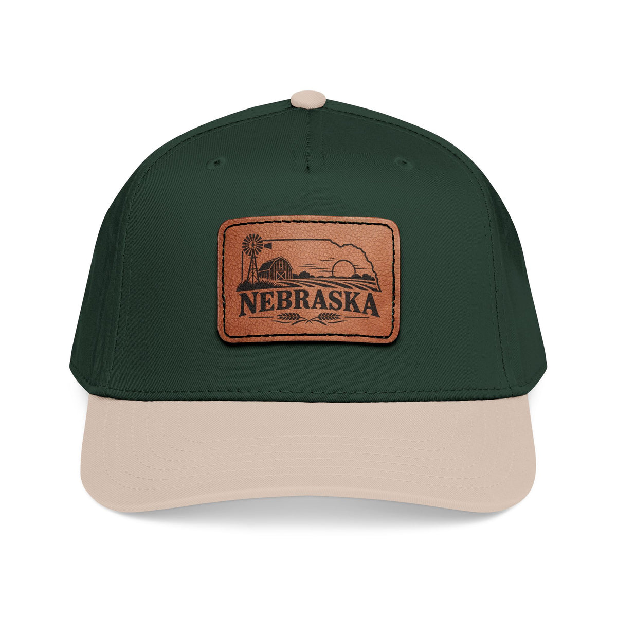 Nebraska Leather Patch Mid Profile Baseball Cap – Farm & Country Hat