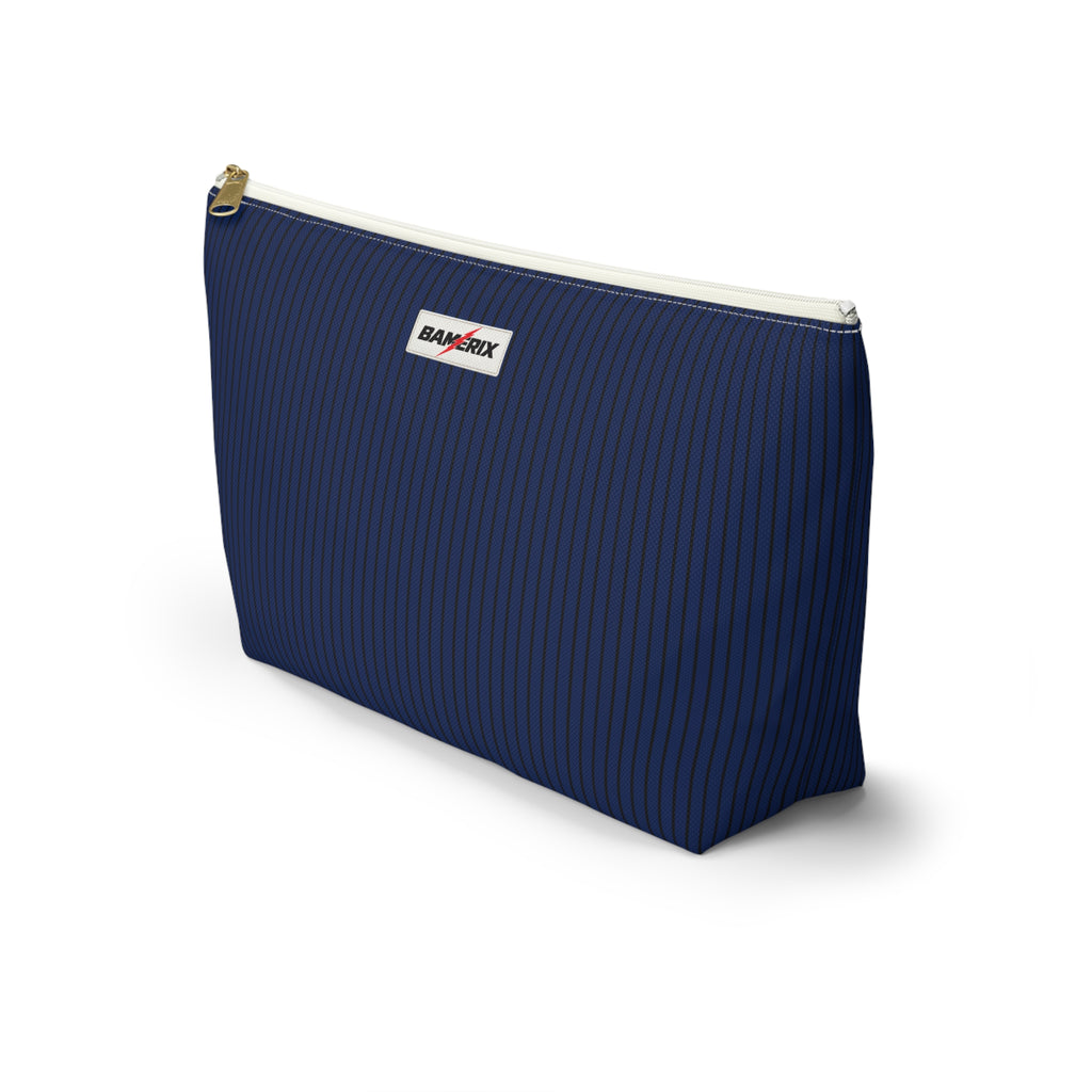 Bamerix Signature Pouch – Navy Pinstripe Minimal Design