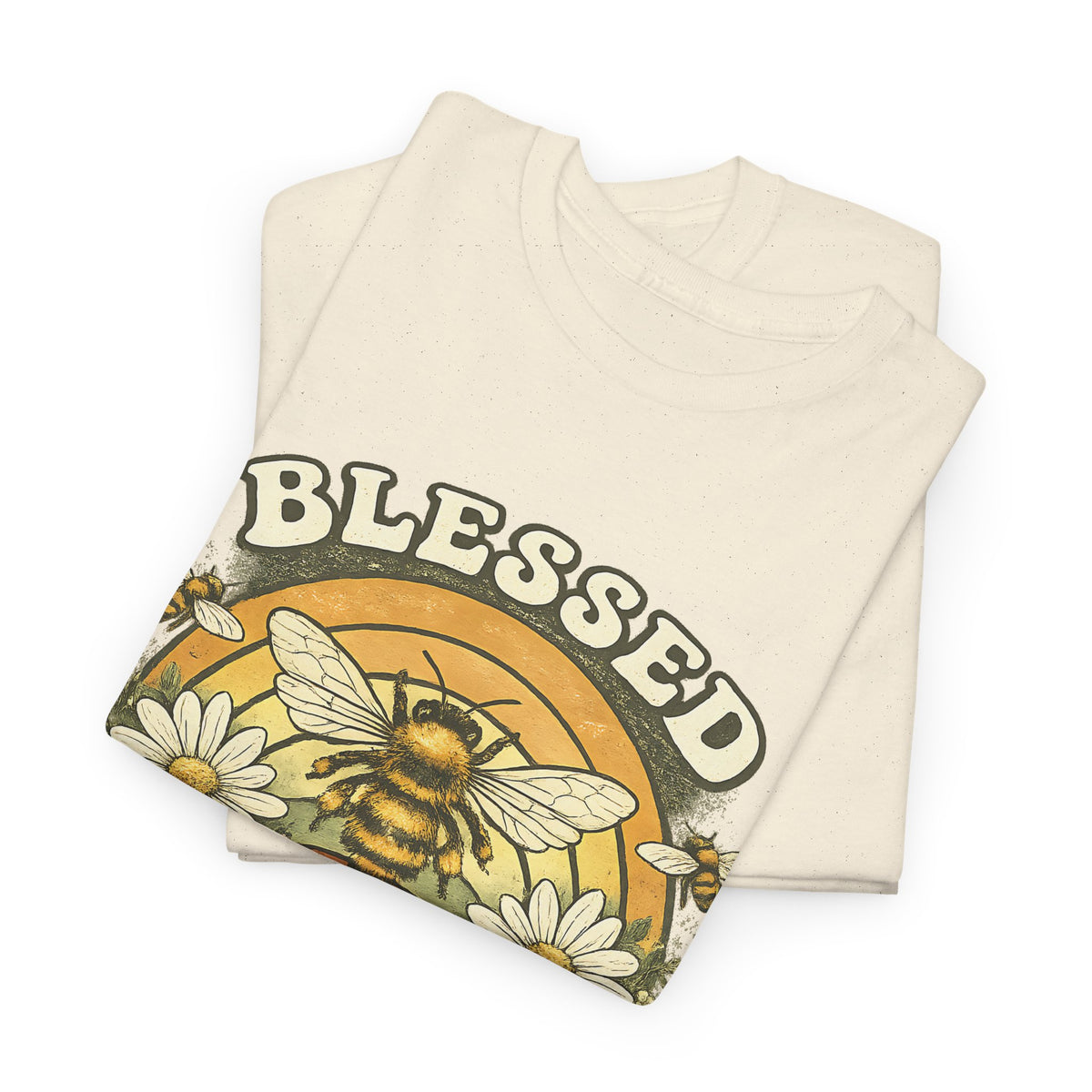 Blessed Bee T-Shirt – Christian Faith & Floral Bee Graphic Tee