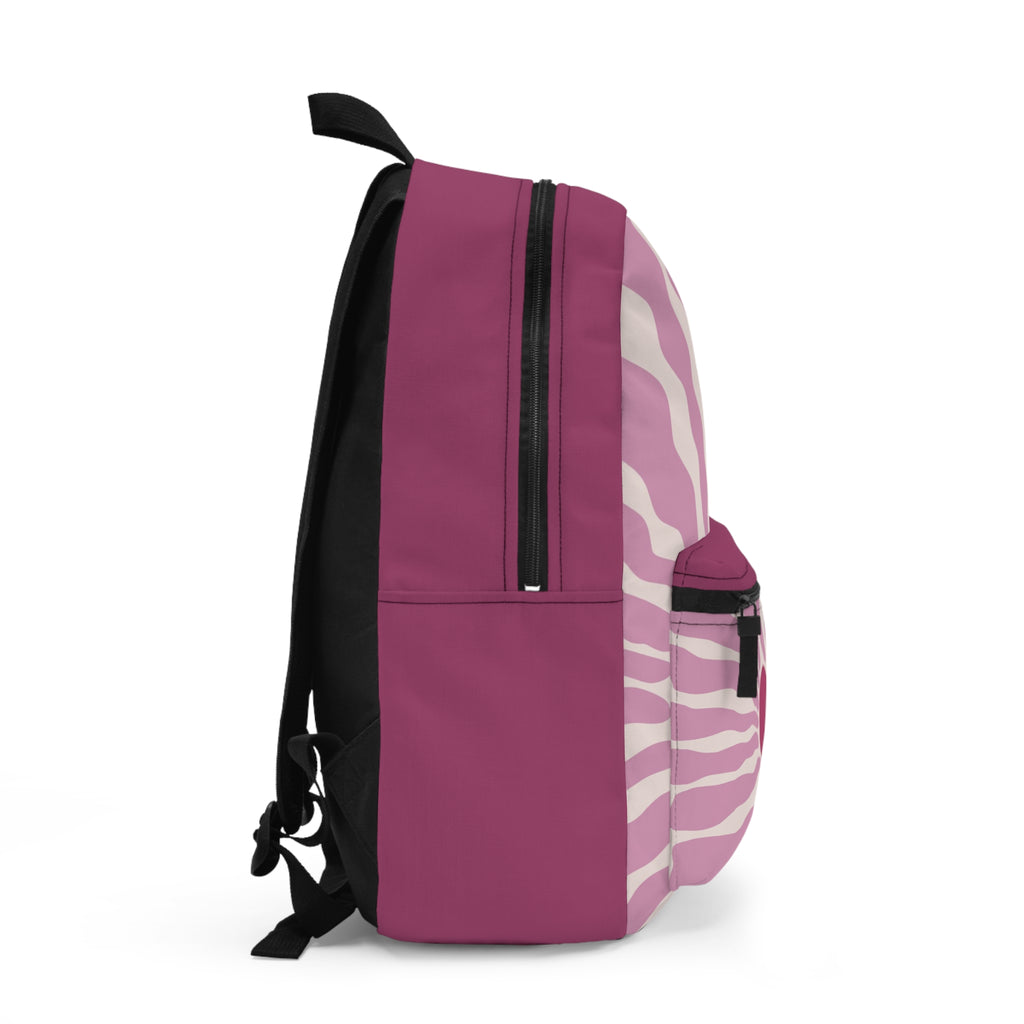 Pink Heart Backpack – Retro Wavy Love Pattern Backpack