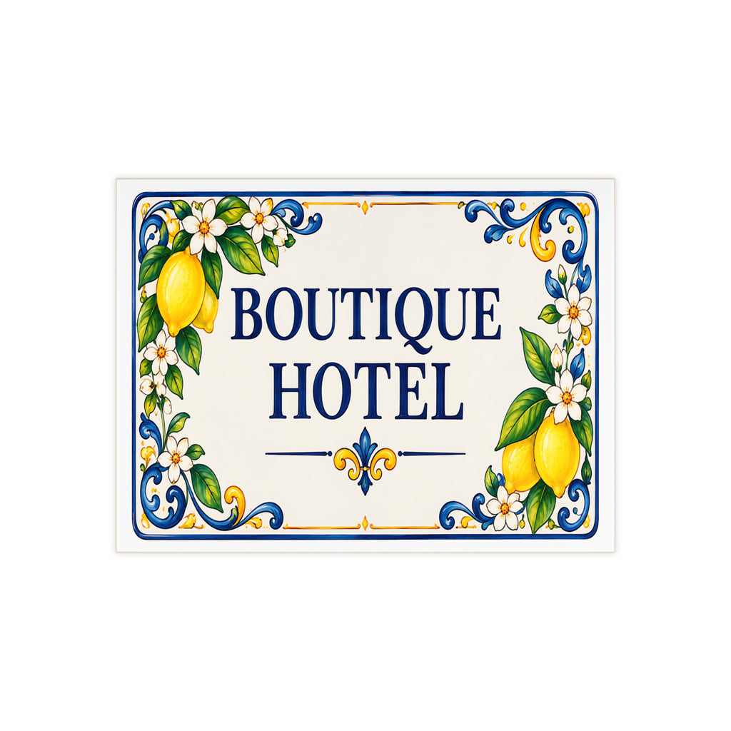 Boutique Hotel Sign – Decorative Ceramic Business Plaque SE7