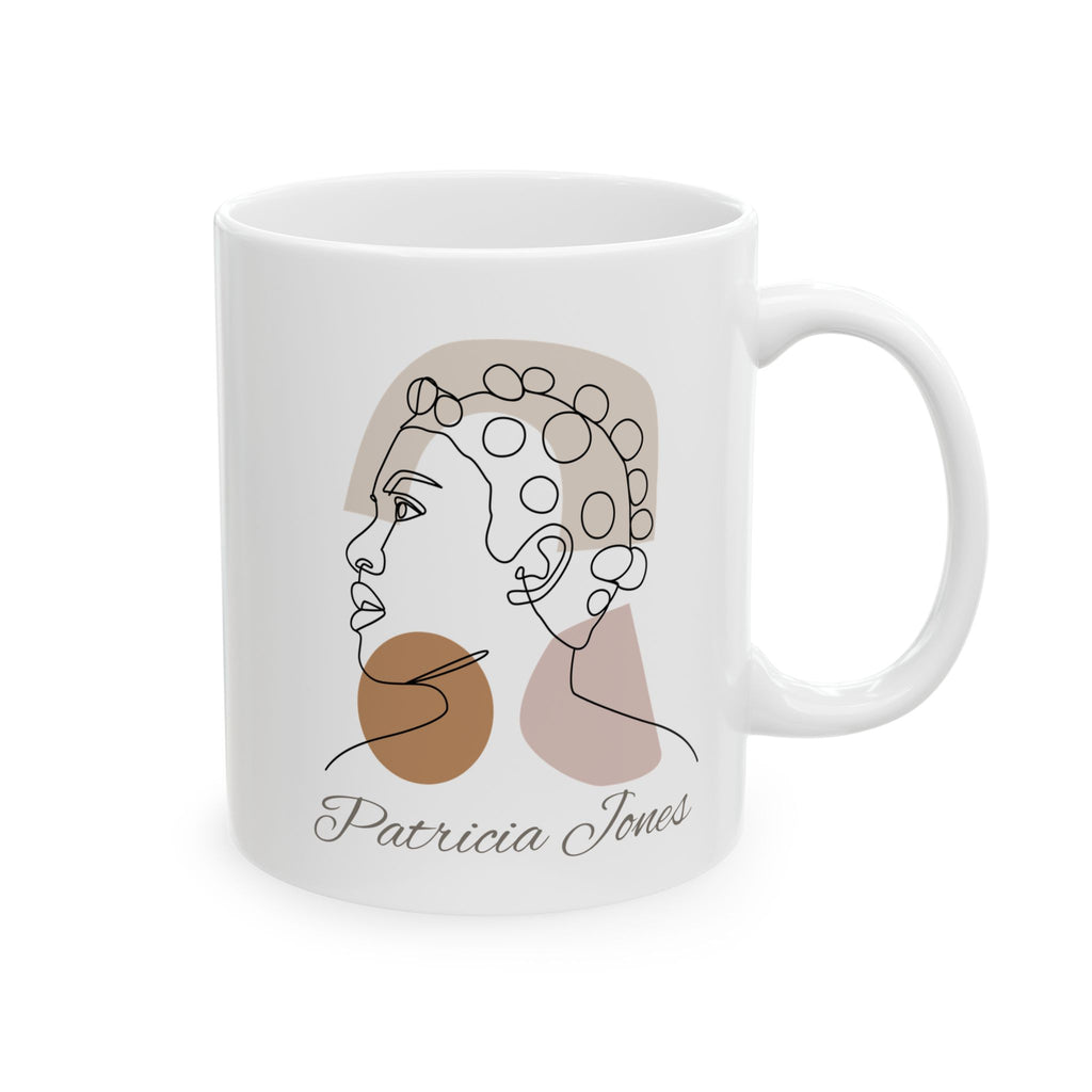Personalized Name Line Art Mug – Minimalist Woman Coffee Mug Gift