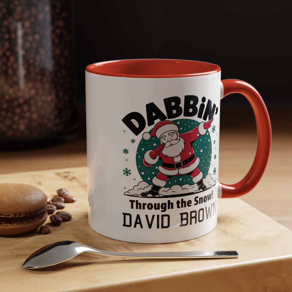 Personalized Christmas Santa Mug with Name – Funny Dabbing Santa Gift