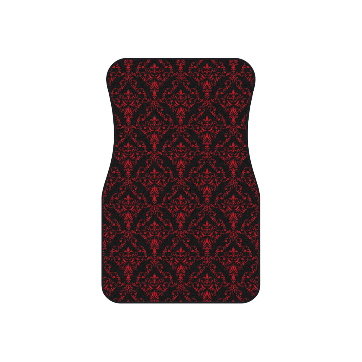 Red & Black Damask Car Floor Mats – 4-Piece Set