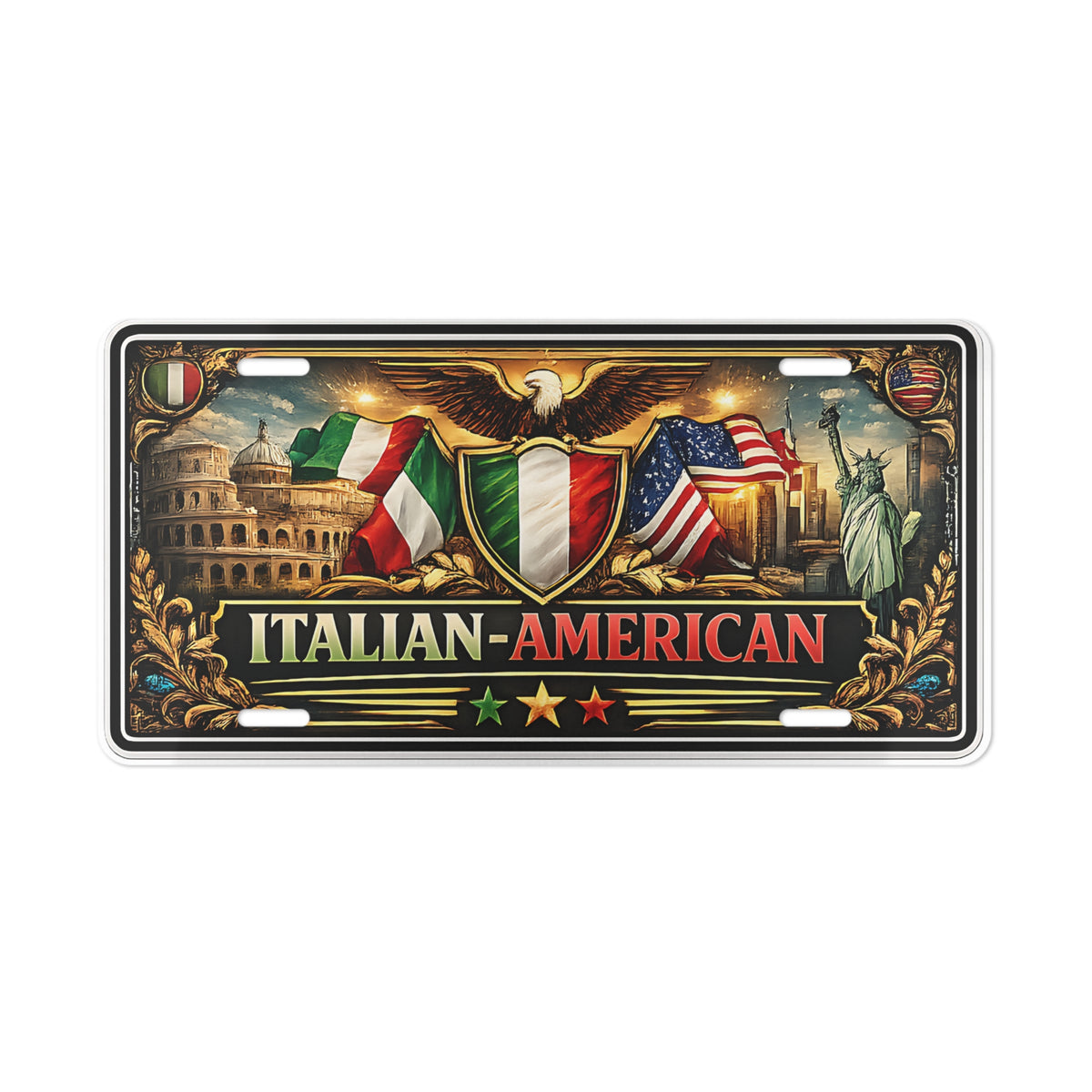 Italian American Vanity License Plate Heritage Pride USA Italy Decor