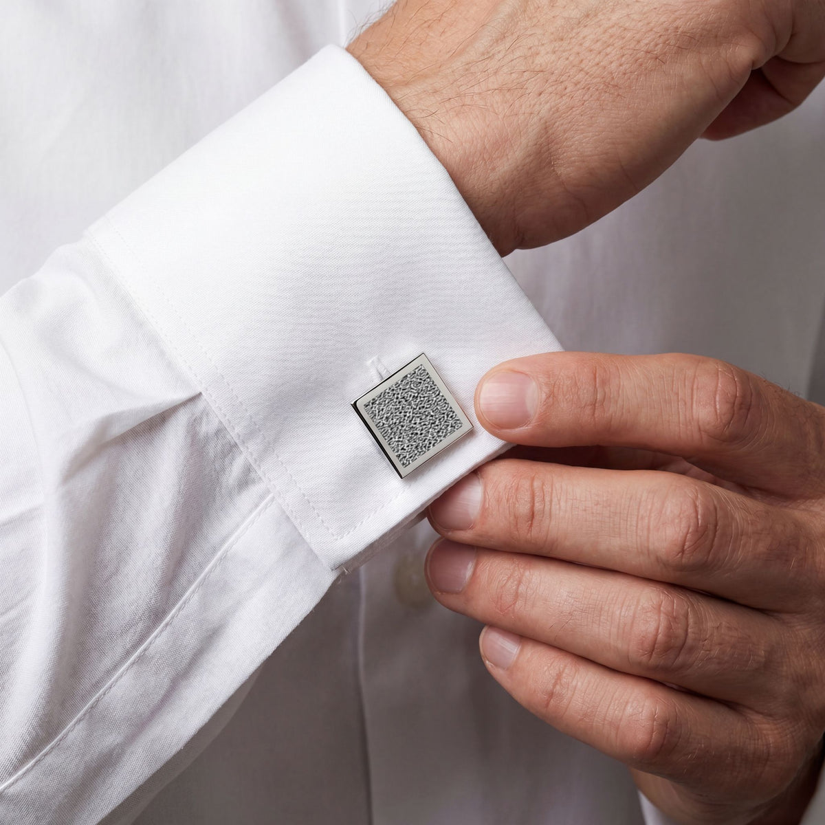 Black & White Abstract Cufflinks – Modern Silver Cufflinks for Men