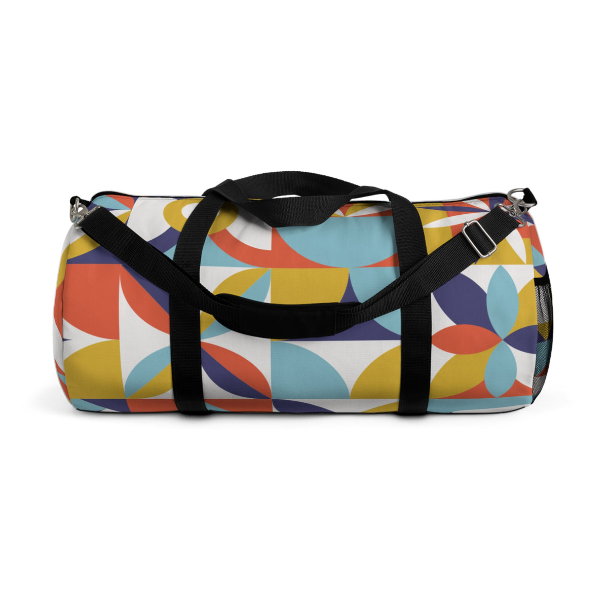 Retro Geometric Duffel Bag – Mid-Century Modern Design