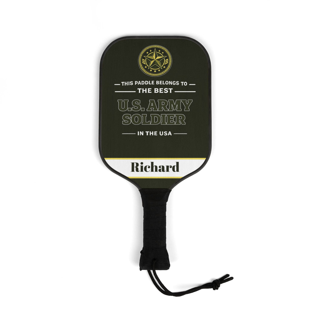 Personalized U.S. Army Soldier Pickleball Paddle Set, Custom Army Gift for Men, Military Retirement Gift, Veteran Gift Idea