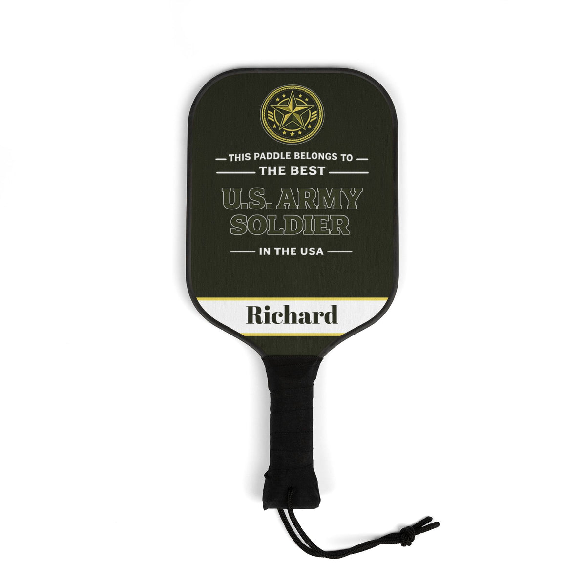 Personalized U.S. Army Soldier Pickleball Paddle Set, Custom Army Gift for Men, Military Retirement Gift, Veteran Gift Idea