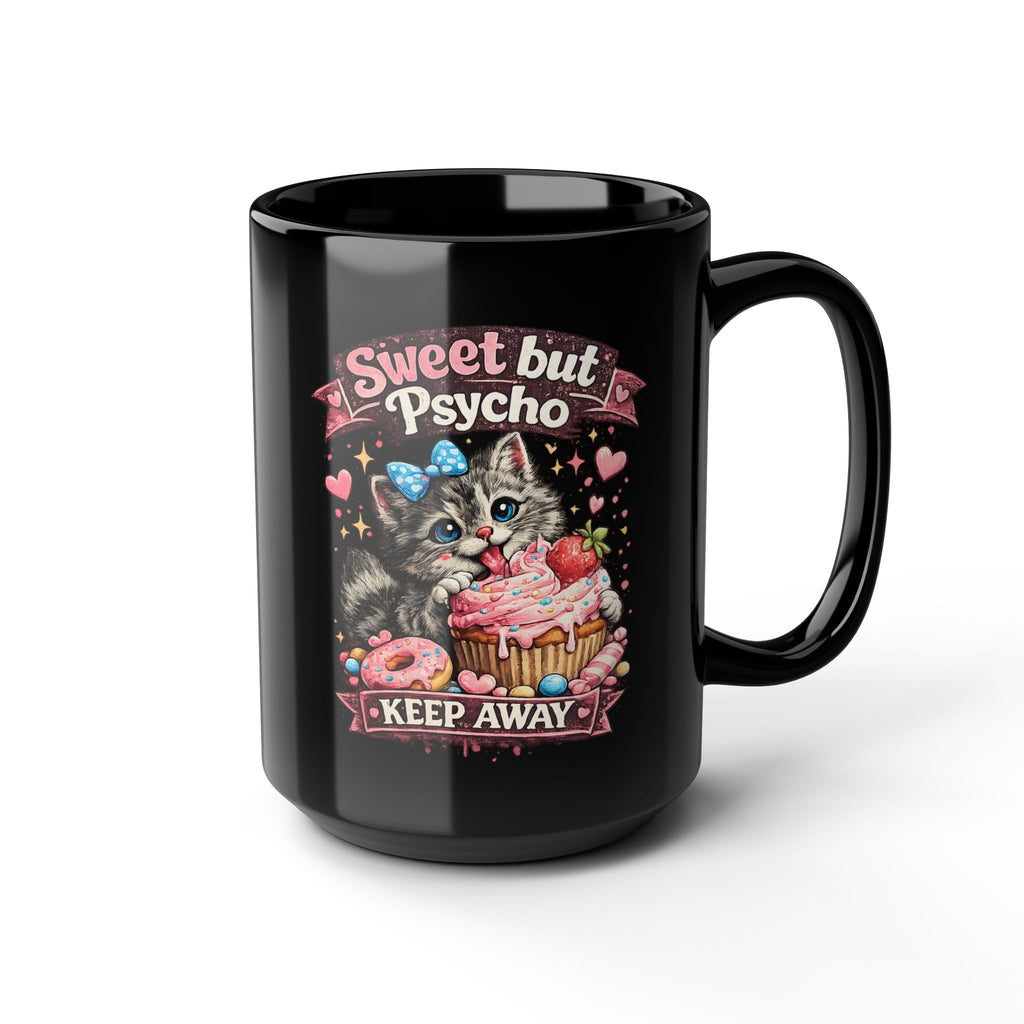 Sweet But Psycho Mug Cute Cat Coffee Cup Funny Kitty Humor Gift for Cat Lovers