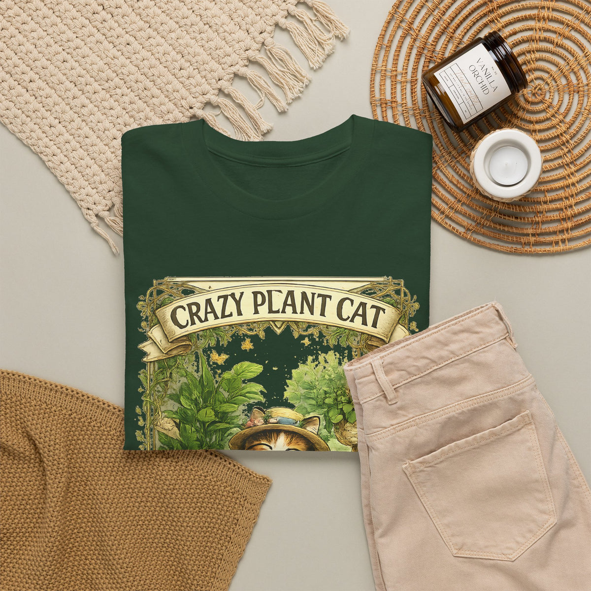 Crazy Plant Cat T-Shirt – Cat & Houseplant Botanical Graphic Tee