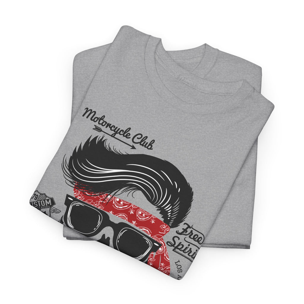 Biker Skull T-Shirt – “Live Fast Ride Free” Motorcycle Graphic Tee