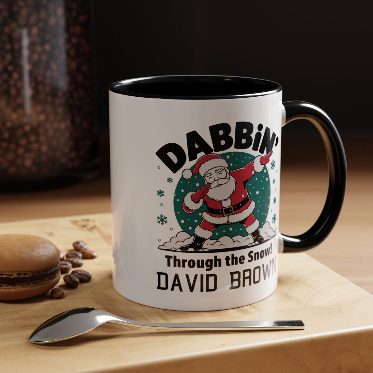 Personalized Christmas Santa Mug with Name – Funny Dabbing Santa Gift