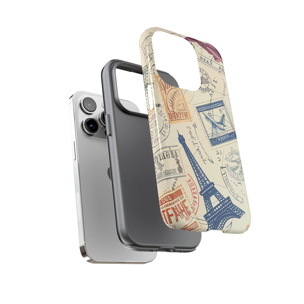 Paris Vintage Travel Tough Phone Case – Eiffel Tower Design