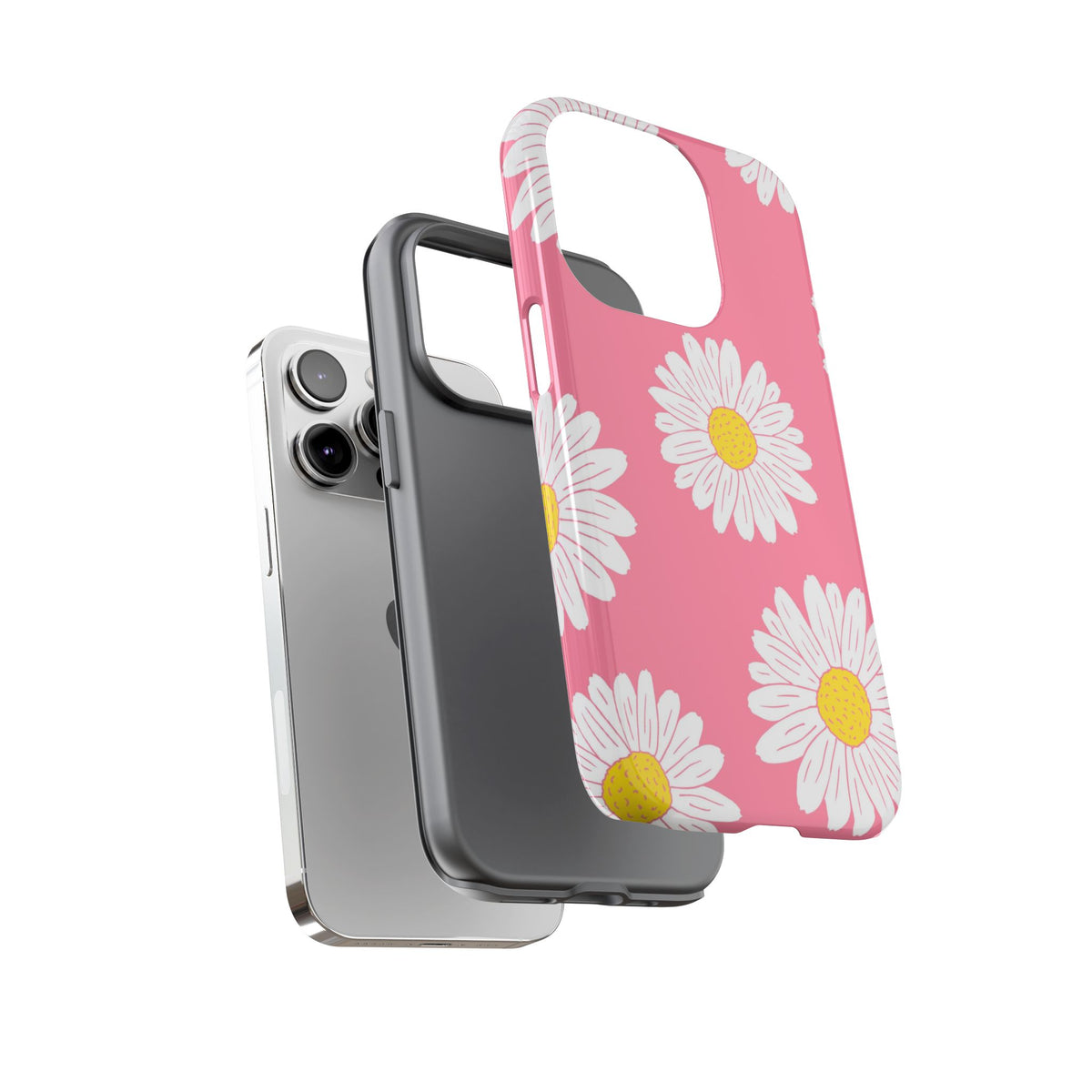 Pink Daisy Tough Phone Case – Cute Floral Design