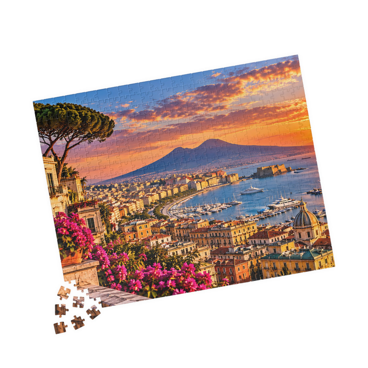 Naples Italy Puzzle – Mount Vesuvius Jigsaw Puzzle  — (110, 252, 520, 1014-piece)