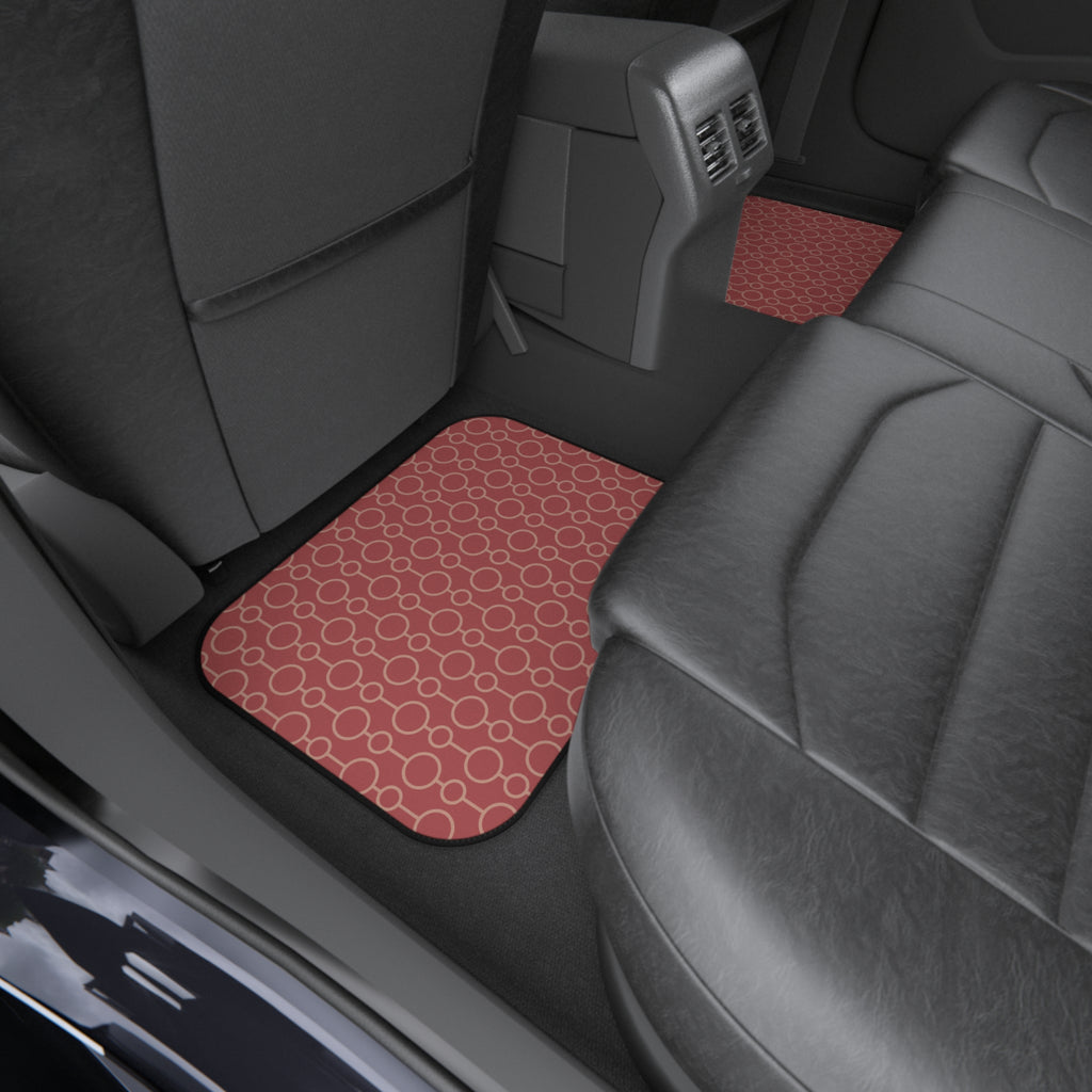 Dusty Rose Geometric Car Floor Mats – 4-Piece Set