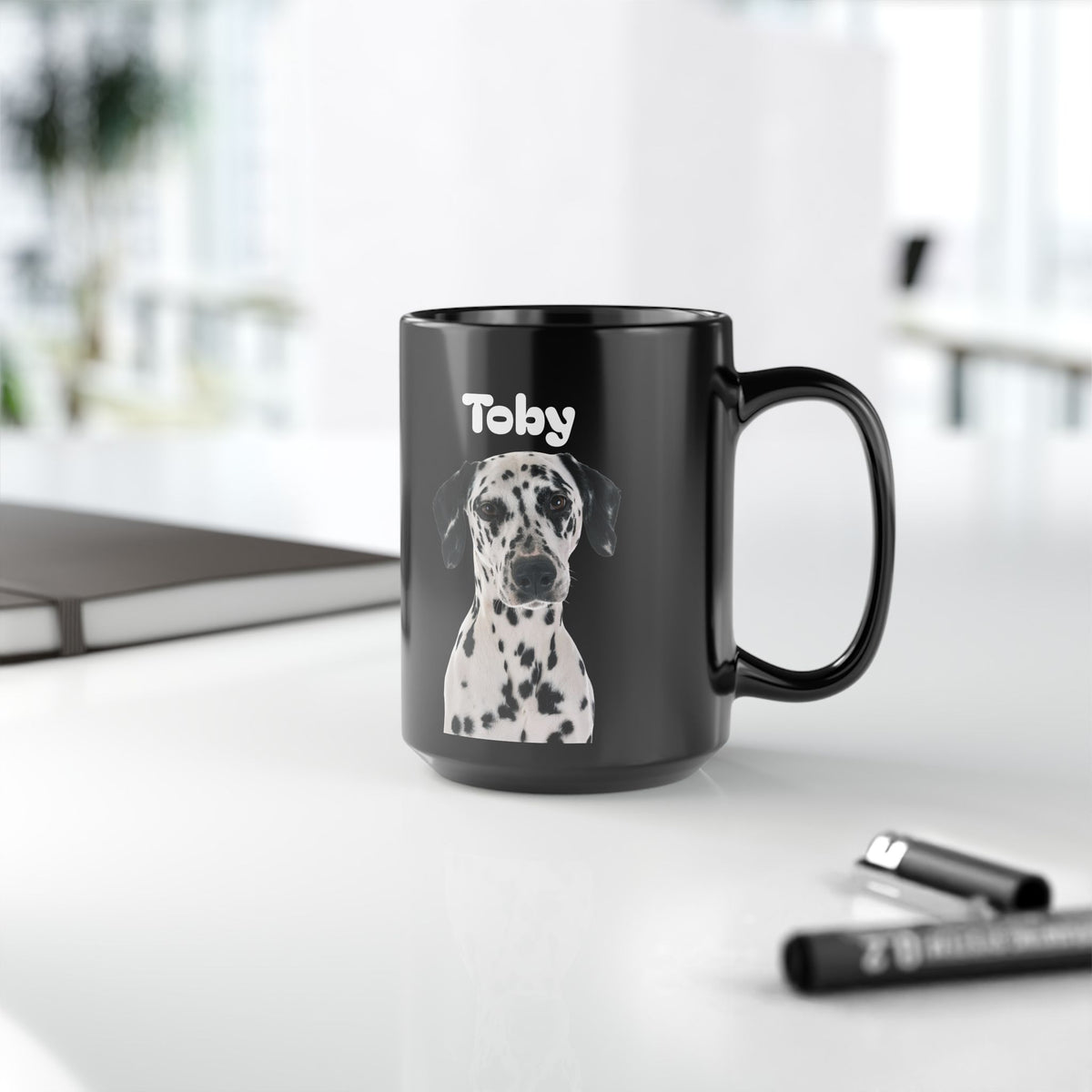 Personalized Pet Photo Mug  Custom Dog or Cat Picture Mug  Black Ceramic Coffee Cup 11oz 15oz  Pet Lover Gift