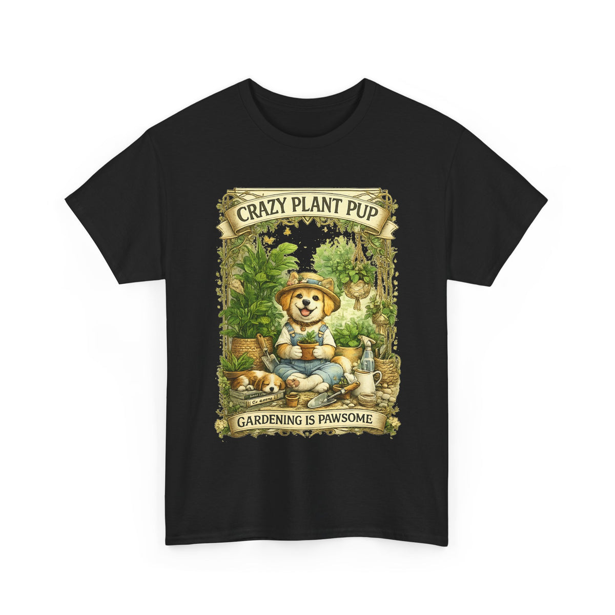 Crazy Plant Pup T-Shirt – Funny Dog & Plant Lover Graphic Tee