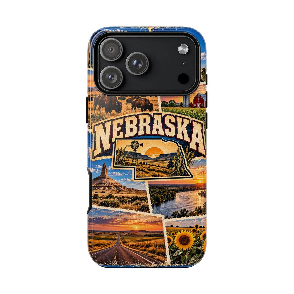 Nebraska Travel Collage Tough Phone Case – Vintage State Design