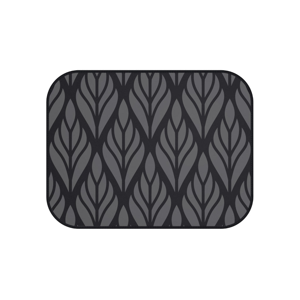Black Geometric Car Floor Mats – Modern 4-Piece Set