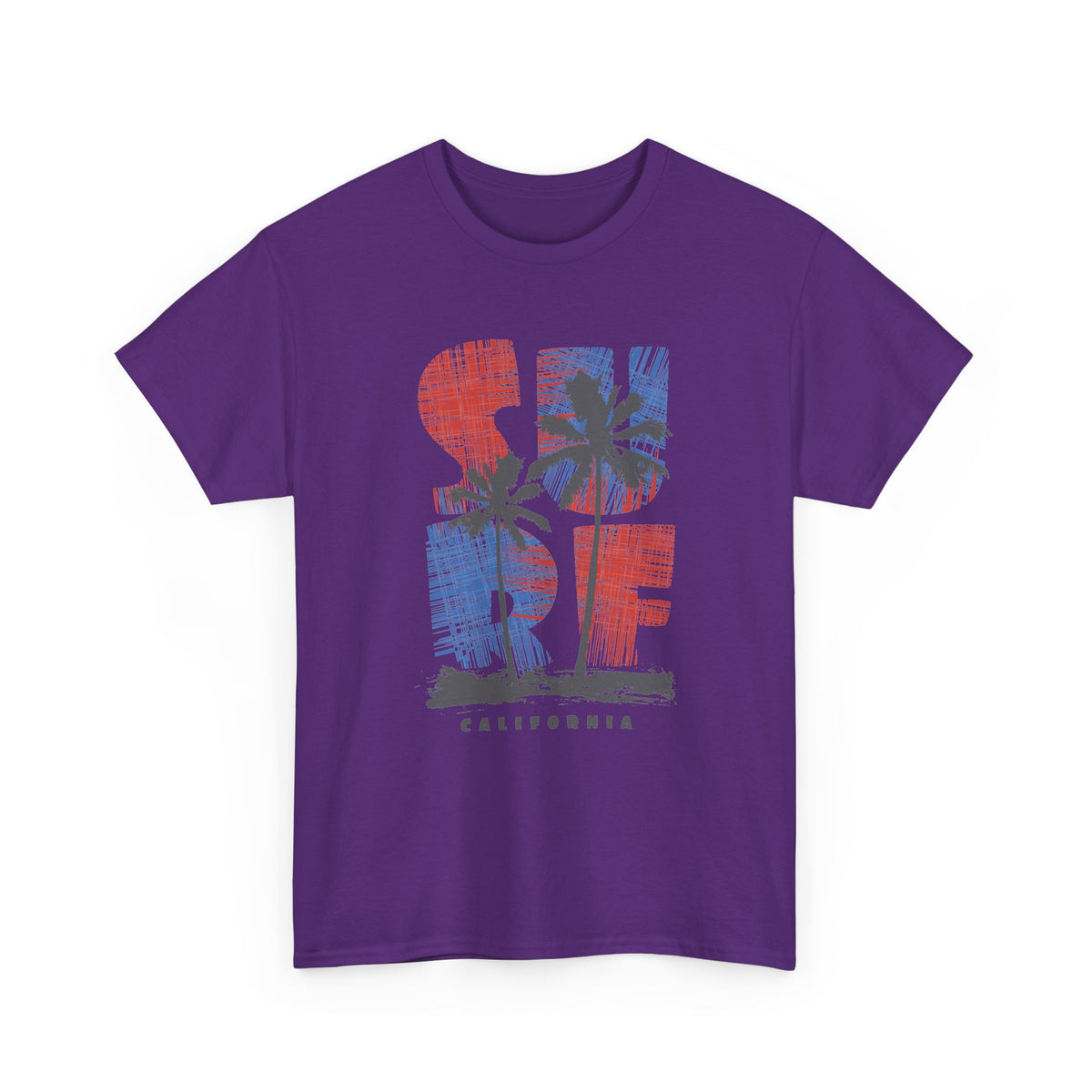 California Surf T-Shirt – Retro Surfboard & Palm Trees Graphic Tee