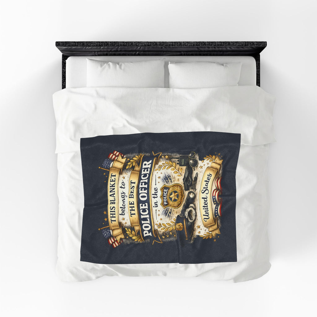 Best Police Officer Blanket  Gift for Police Officer  Patriotic Law Enforcement Throw  USA Officer Appreciation Gift