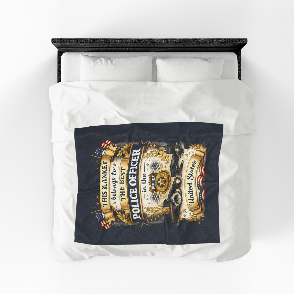 Best Police Officer Blanket  Gift for Police Officer  Patriotic Law Enforcement Throw  USA Officer Appreciation Gift