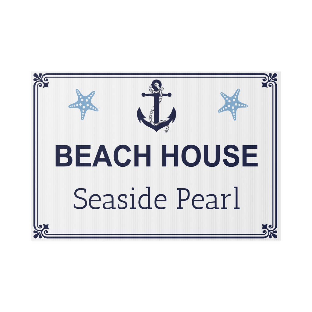 Personalized Beach House Lawn Sign – Custom Coastal Property Name Sign Y7