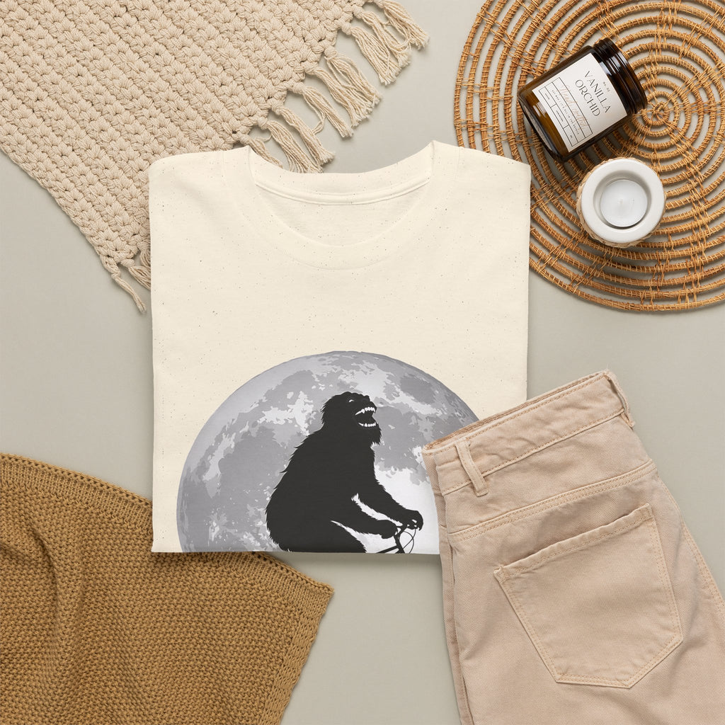 Bigfoot Bicycle T-Shirt – Moon & Nature Adventure Graphic Tee
