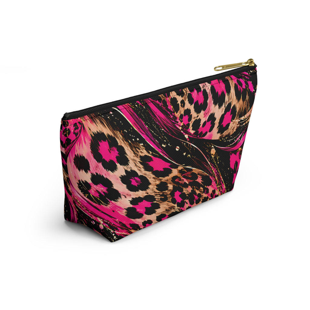 Pink Leopard Pouch – Black & Gold Animal Print