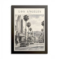 1950s Los Angeles Framed Poster – Vintage Black & White Hollywood Wall Art