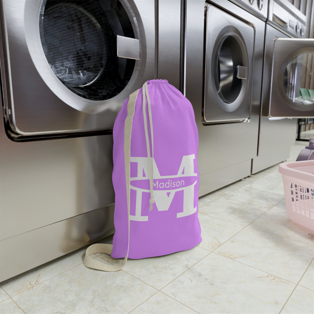 Personalized Monogram M Laundry Bag Personalized Initial Drawstring
