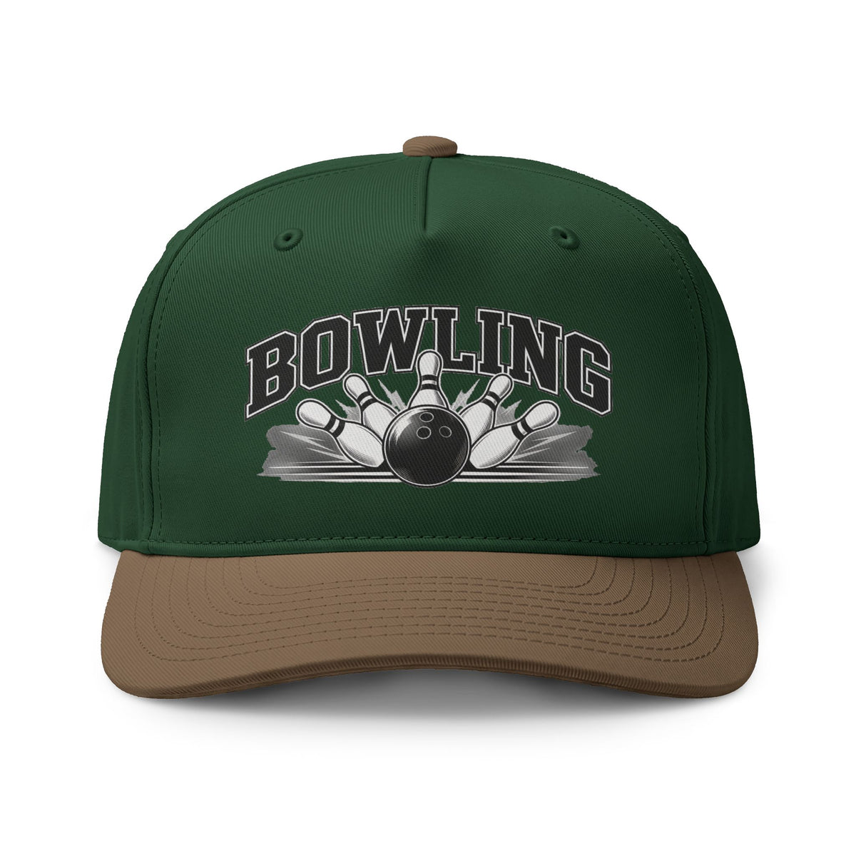 Bowling Two-Tone Cap – Classic Bowling Ball & Pins Sports Hat