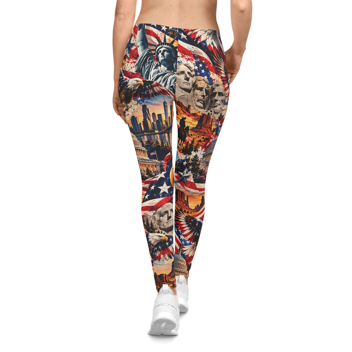 American Icons Leggings – USA Patriotic Landmark Collage