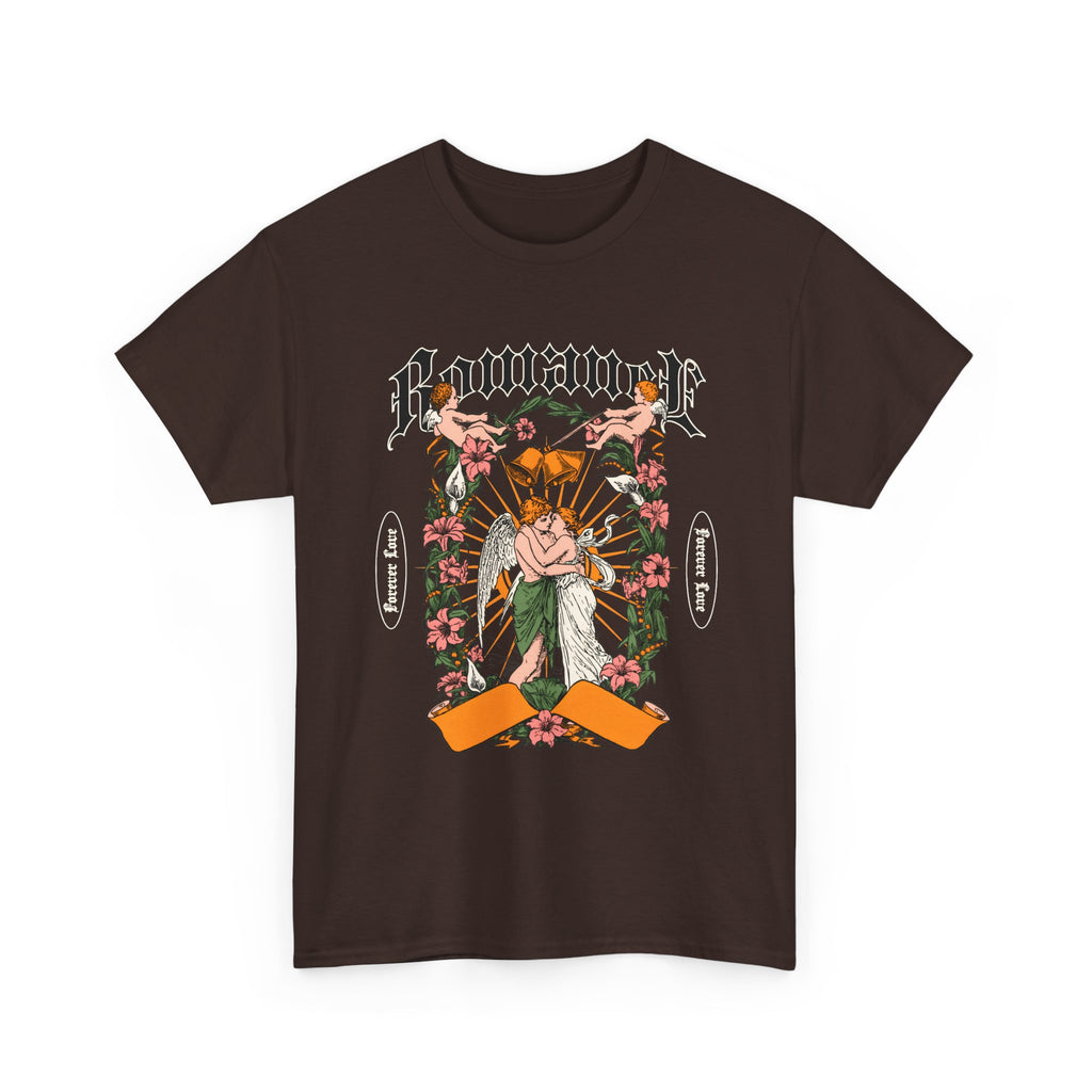 Gothic Floral Angel “Romancer” T-Shirt – Dark Vintage Unisex Graphic Tee