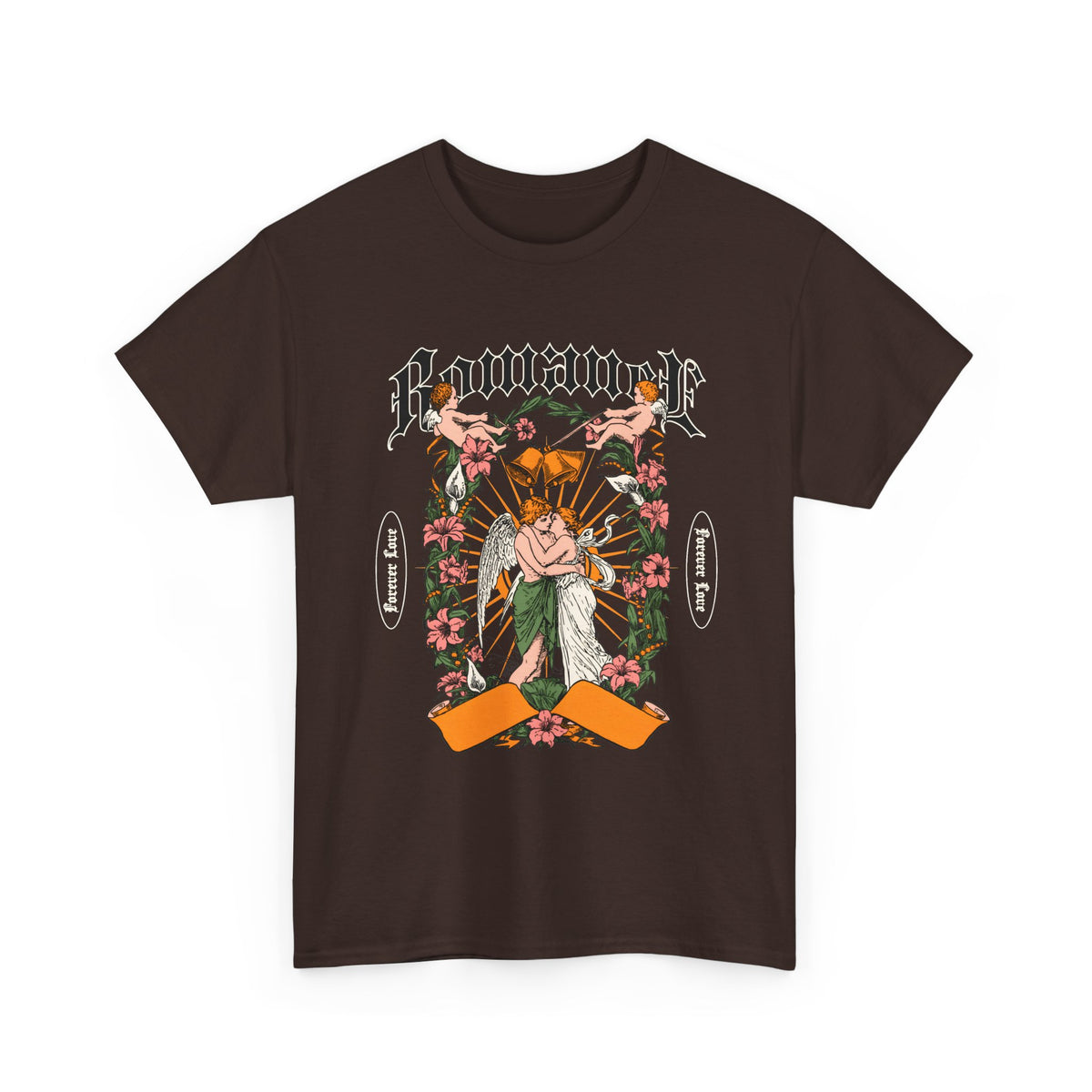 Gothic Floral Angel “Romancer” T-Shirt – Dark Vintage Unisex Graphic Tee