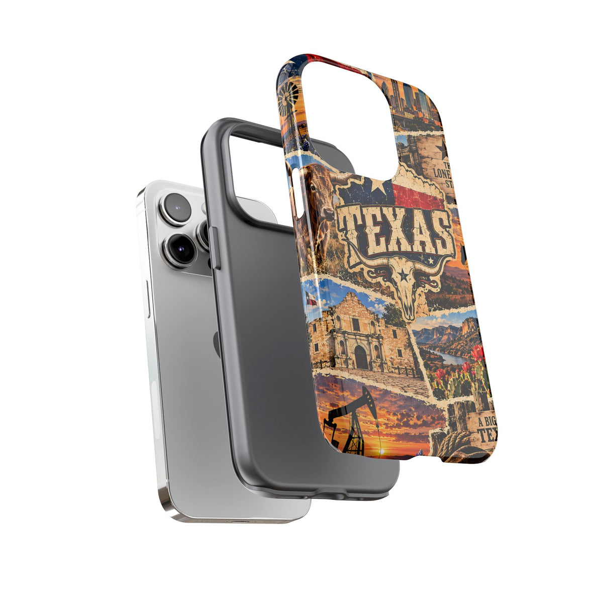 Texas Travel Collage Phone Case – Vintage Western Tough Case