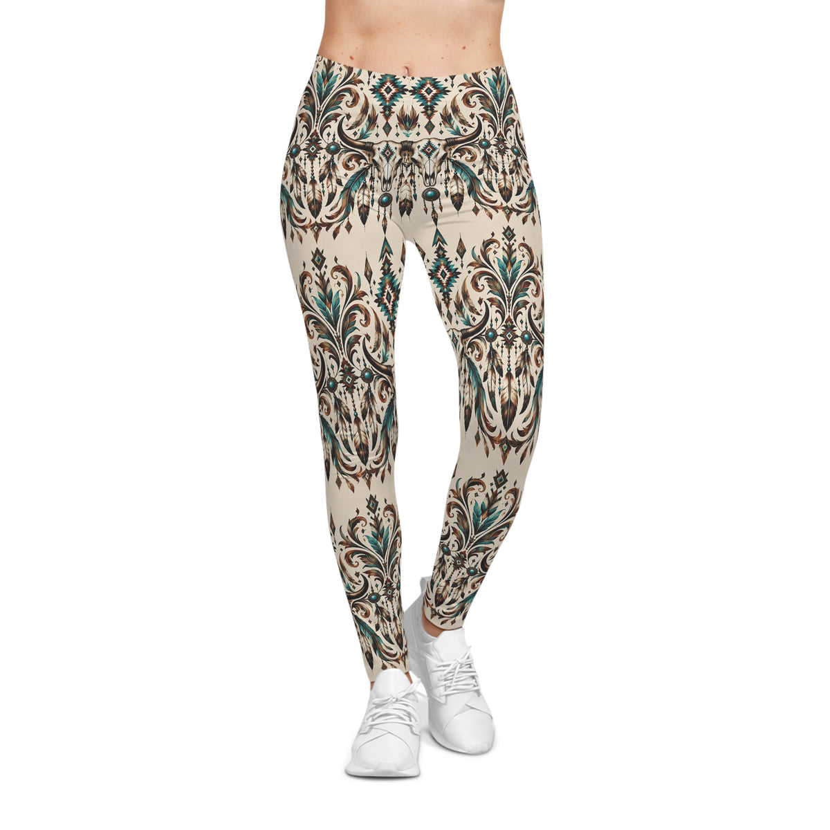 Western Boho Leggings – Ornamental Southwestern Print