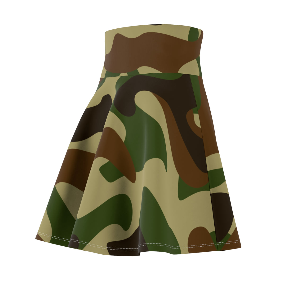 Camouflage Skater Skirt – Green Camo Print
