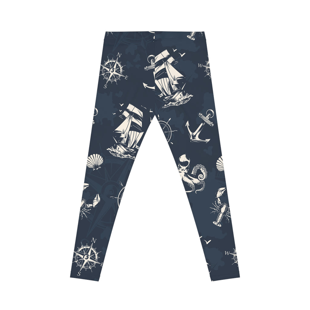 Nautical Adventure Leggings – Sailboat & Ocean Print